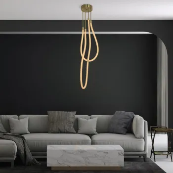 kelvo® GLOW 61672 Μοντέρνο Φωτιστικό Οροφής LED 42W 4200lm 360° AC 220-240V IP20 Ρυθμιζόμενο Λευκό CCT με Χειριστήριο από 2700K έως 6000K Dimmable - Lumileds SMD Chip - Χρυσό Πλατίνα & Λευκό Νήμα - Μ50 x Π50 x Υ70cm - 3 Χρόνια Εγγύηση kelvo® GLOW 61672 Μοντέρνο Φωτιστικό Οροφής LED 42W 4200lm 360° AC 220-240V IP20 Ρυθμιζόμενο Λευκό CCT με Χειριστήριο από 2700K έως 6000K Dimmable - Lumileds SMD Chip - Χρυσό Πλατίνα & Λευκό Νήμα - Μ50 x Π50 x Υ70cm - 3 Χρόνια Εγγύηση