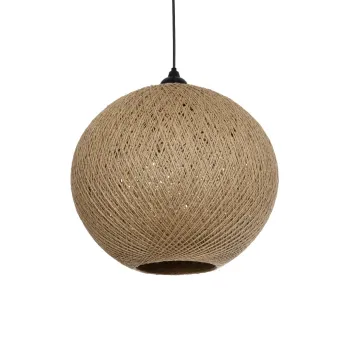 GLOBOSTAR® SOLEI 205-0001 Boho Κρεμαστό Φωτιστικό Οροφής με Ντουί 1 x E27 AC 220-240V IP20 - Μπεζ - M40 x Π40 x Υ36cm