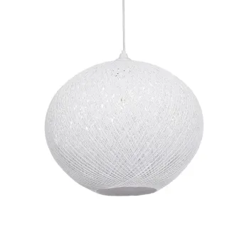 GLOBOSTAR® SOLEI 205-0007 Boho Κρεμαστό Φωτιστικό Οροφής με Ντουί 1 x E27 AC 220-240V IP20 - Λευκό - M40 x Π40 x Υ36cm