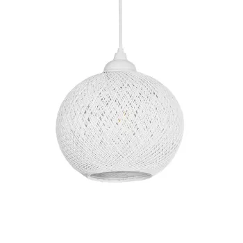 GLOBOSTAR® SOLEI 205-0009 Boho Κρεμαστό Φωτιστικό Οροφής με Ντουί 1 x E27 AC 220-240V IP20 - Λευκό - M20 x Π20 x Υ25cm