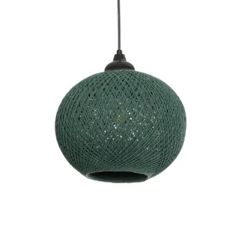 GLOBOSTAR® SOLEI 205-0015 Boho Κρεμαστό Φωτιστικό Οροφής με Ντουί 1 x E27 AC 220-240V IP20 - Πράσινο - M20 x Π20 x Υ25cm