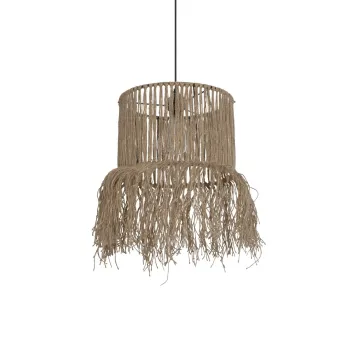 GLOBOSTAR® REGEN 205-0074 Boho Κρεμαστό Φωτιστικό Οροφής με Ντουί 1 x E27 AC 220-240V IP20 - Μπεζ - M30 x Π30 x Υ40cm