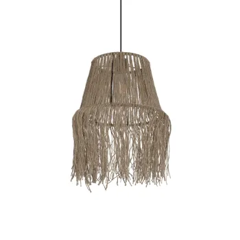 GLOBOSTAR® ROKA 205-0075 Boho Κρεμαστό Φωτιστικό Οροφής με Ντουί 1 x E27 AC 220-240V IP20 - Μπεζ - M30 x Π30 x Υ45cm
