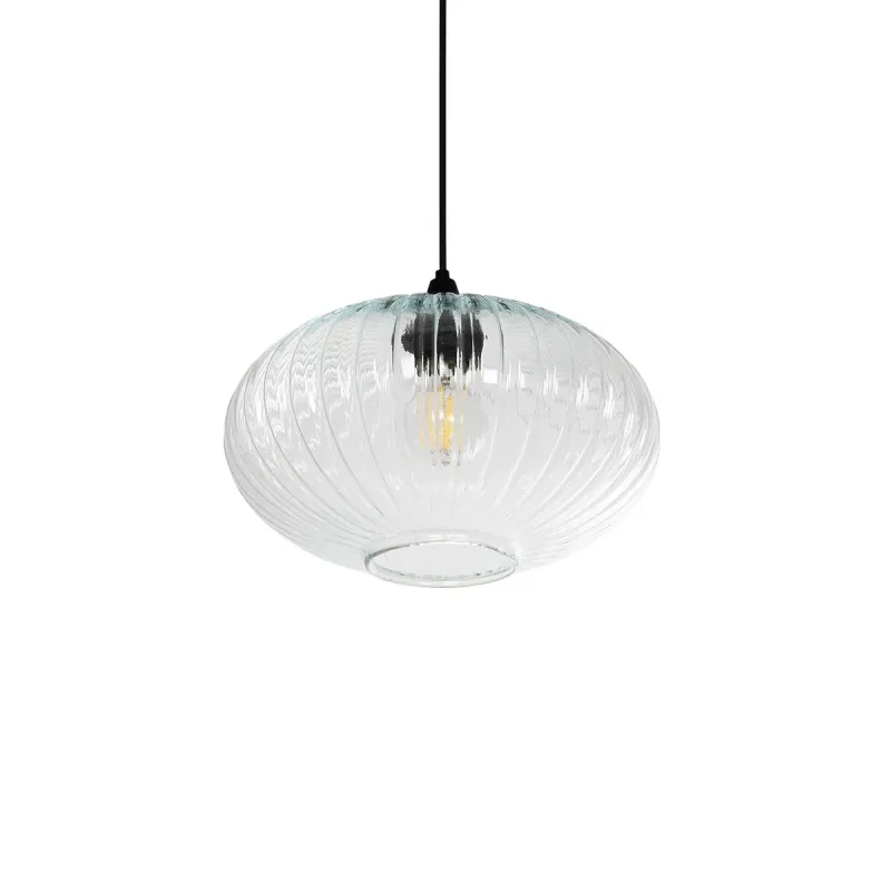 GLOBOSTAR® PERA 206-0009 Μοντέρνο Κρεμαστό Φωτιστικό Οροφής με Ντουί 1 x E27 AC 220-240V IP20 - Διάφανο - Μ30 x Π30 x Υ22cm