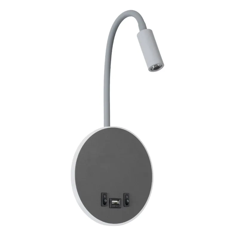GLOBOSTAR® GOOSE 60882 Μοντέρνο Φωτιστικό Τοίχου - Απλίκα Ξενοδοχείου Reading Light με Φορτιστή USB 3A LED 6W 600lm 36° & 360° AC 220-240V IP20 Φυσικό Λευκό 4500K - CREE XPE & Lumileds SMD Chip & TÜV SÜD Driver - Γκρι Ανθρακί Ματ - Μ15.5 x Π15 GLOBOSTAR® GOOSE 60882 Μοντέρνο Φωτιστικό Τοίχου - Απλίκα Ξενοδοχείου Reading Light με Φορτιστή USB 3A LED 6W 600lm 36° & 360° AC 220-240V IP20 Φυσικό Λευκό 4500K - CREE XPE & Lumileds SMD Chip & TÜV SÜD Driver - Γκρι Ανθρακί Ματ - Μ15.5 x Π15