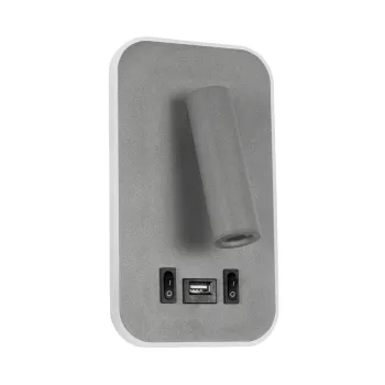 GLOBOSTAR® LADY-O 61365 Μοντέρνο Φωτιστικό Τοίχου - Απλίκα Ξενοδοχείου Reading Light με Φορτιστή USB 3A LED 10W 1000lm 36° & 360° AC 220-240V IP20 Φυσικό Λευκό 4500K - Bridgelux COB Chip & TÜV SÜD Driver - Γκρι Ματ - Μ10.5 x Π10 x Υ18.5cm - 3 Χρόν GLOBOSTAR® LADY-O 61365 Μοντέρνο Φωτιστικό Τοίχου - Απλίκα Ξενοδοχείου Reading Light με Φορτιστή USB 3A LED 10W 1000lm 36° & 360° AC 220-240V IP20 Φυσικό Λευκό 4500K - Bridgelux COB Chip & TÜV SÜD Driver - Γκρι Ματ - Μ10.5 x Π10 x Υ18.5cm - 3 Χρόν