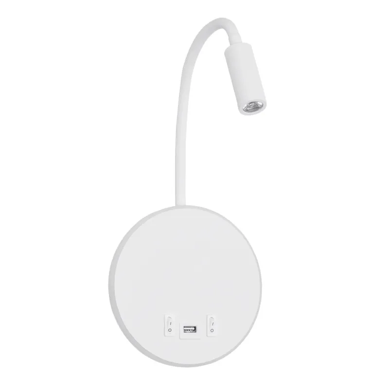 GLOBOSTAR® GOOSE 61693 Μοντέρνο Φωτιστικό Τοίχου - Απλίκα Ξενοδοχείου Reading Light με Φορτιστή USB 3A LED 6W 600lm 36° & 360° AC 220-240V IP20 Θερμό Λευκό 2700K - CREE XPE & Lumileds SMD Chip - Λευκό Ματ - Μ15.5 x Π15 x Υ30.5cm - 3 Χρόνια Εγγύηση GLOBOSTAR® GOOSE 61693 Μοντέρνο Φωτιστικό Τοίχου - Απλίκα Ξενοδοχείου Reading Light με Φορτιστή USB 3A LED 6W 600lm 36° & 360° AC 220-240V IP20 Θερμό Λευκό 2700K - CREE XPE & Lumileds SMD Chip - Λευκό Ματ - Μ15.5 x Π15 x Υ30.5cm - 3 Χρόνια Εγγύηση