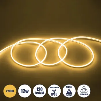 GLOBOSTAR® NEOVALE 70562 Ταινία Neon Flex LED 12W/m 840lm/m 120° DC 24V Αδιάβροχο IP65 120 x SMD2835 Chip/m Θερμό Λευκό 2700K Dimmable - Μ100 x Π0.8 x Υ1.6cm - 3 Χρόνια Εγγύηση GLOBOSTAR® NEOVALE 70562 Ταινία Neon Flex LED 12W/m 840lm/m 120° DC 24V Αδιάβροχο IP65 120 x SMD2835 Chip/m Θερμό Λευκό 2700K Dimmable - Μ100 x Π0.8 x Υ1.6cm - 3 Χρόνια Εγγύηση