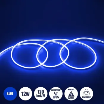 GLOBOSTAR® NEOVALE 70565 Ταινία Neon Flex LED 12W/m 600lm/m 120° DC 220-240V Αδιάβροχο IP65 120 x SMD2835 Chip/m Μπλε Dimmable - Μ100 x Π0.8 x Υ1.6cm - 3 Χρόνια Εγγύηση GLOBOSTAR® NEOVALE 70565 Ταινία Neon Flex LED 12W/m 600lm/m 120° DC 220-240V Αδιάβροχο IP65 120 x SMD2835 Chip/m Μπλε Dimmable - Μ100 x Π0.8 x Υ1.6cm - 3 Χρόνια Εγγύηση