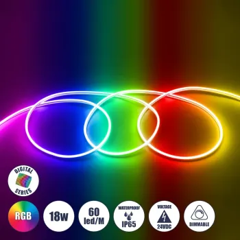 GLOBOSTAR® NEOVALE 70569 Ψηφιακή Pixel Addressable Ταινία Neon Flex LED 18W/m 900lm/m 120° DC 24V Αδιάβροχο IP65 60 x SMD5050 Chip/m 10 x Pixel/m Πολύχρωμο RGB Dimmable SPI/TTL Protocol IC WS2811 - Μ100 x Π0.8 x Υ1.6cm - 3 Χρόνια Εγγύηση GLOBOSTAR® NEOVALE 70569 Ψηφιακή Pixel Addressable Ταινία Neon Flex LED 18W/m 900lm/m 120° DC 24V Αδιάβροχο IP65 60 x SMD5050 Chip/m 10 x Pixel/m Πολύχρωμο RGB Dimmable SPI/TTL Protocol IC WS2811 - Μ100 x Π0.8 x Υ1.6cm - 3 Χρόνια Εγγύηση