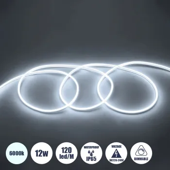 GLOBOSTAR® NEOVALE 70570 Ταινία Neon Flex LED 12W/m 1080lm/m 120° DC 220-240V Αδιάβροχο IP65 120 x SMD2835 Chip/m Ψυχρό Λευκό 6000K Dimmable - Μ100 x Π0.8 x Υ1.6cm - 3 Χρόνια Εγγύηση GLOBOSTAR® NEOVALE 70570 Ταινία Neon Flex LED 12W/m 1080lm/m 120° DC 220-240V Αδιάβροχο IP65 120 x SMD2835 Chip/m Ψυχρό Λευκό 6000K Dimmable - Μ100 x Π0.8 x Υ1.6cm - 3 Χρόνια Εγγύηση