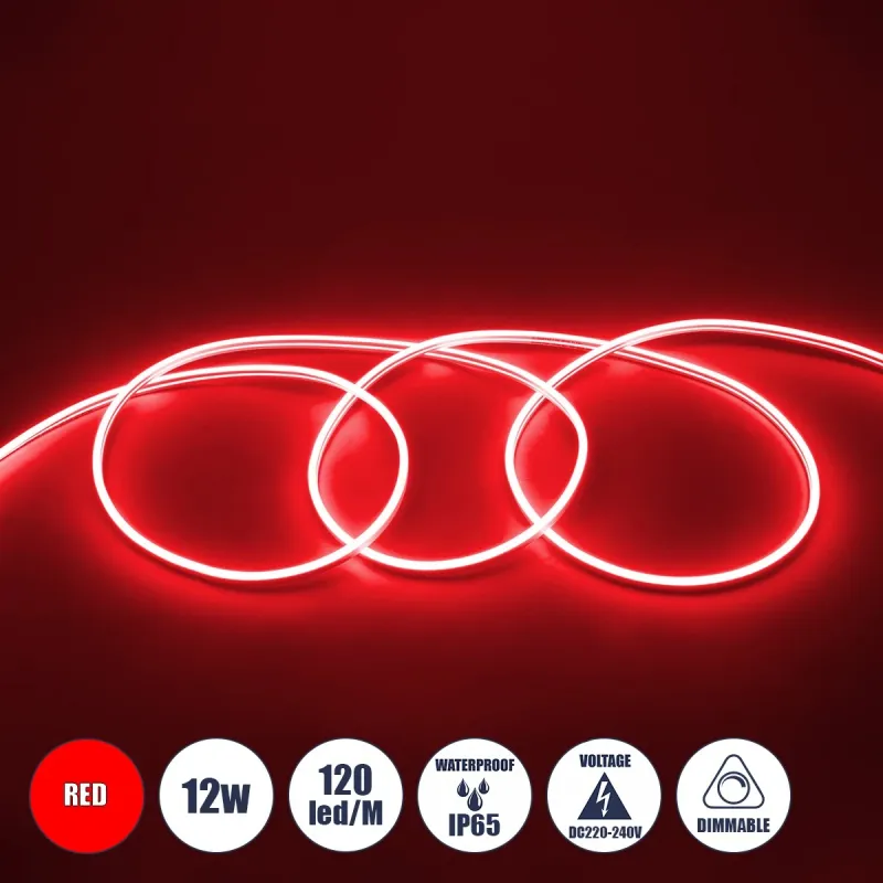 GLOBOSTAR® NEOVALE 70573 Ταινία Neon Flex LED 12W/m 600lm/m 120° DC 220-240V Αδιάβροχο IP65 120 x SMD2835 Chip/m Κόκκινο Dimmable - Μ100 x Π0.8 x Υ1.6cm - 3 Χρόνια Εγγύηση GLOBOSTAR® NEOVALE 70573 Ταινία Neon Flex LED 12W/m 600lm/m 120° DC 220-240V Αδιάβροχο IP65 120 x SMD2835 Chip/m Κόκκινο Dimmable - Μ100 x Π0.8 x Υ1.6cm - 3 Χρόνια Εγγύηση