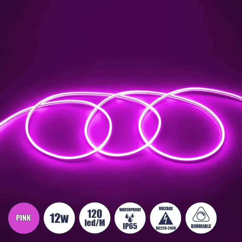 GLOBOSTAR® NEOVALE 70577 Ταινία Neon Flex LED 12W/m 600lm/m 120° DC 220-240V Αδιάβροχο IP65 120 x SMD2835 Chip/m Ροζ Dimmable - Μ100 x Π0.8 x Υ1.6cm - 3 Χρόνια Εγγύηση GLOBOSTAR® NEOVALE 70577 Ταινία Neon Flex LED 12W/m 600lm/m 120° DC 220-240V Αδιάβροχο IP65 120 x SMD2835 Chip/m Ροζ Dimmable - Μ100 x Π0.8 x Υ1.6cm - 3 Χρόνια Εγγύηση