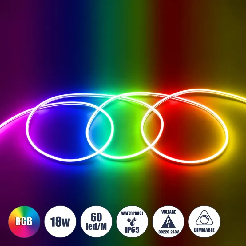 GLOBOSTAR® NEOVALE 70578 Ταινία Neon Flex LED 18W/m 900lm/m 120° DC 220-240V Αδιάβροχο IP65 60 x SMD5050 Chip/m Πολύχρωμο RGB Dimmable - Μ100 x Π0.8 x Υ1.6cm - 3 Χρόνια Εγγύηση GLOBOSTAR® NEOVALE 70578 Ταινία Neon Flex LED 18W/m 900lm/m 120° DC 220-240V Αδιάβροχο IP65 60 x SMD5050 Chip/m Πολύχρωμο RGB Dimmable - Μ100 x Π0.8 x Υ1.6cm - 3 Χρόνια Εγγύηση