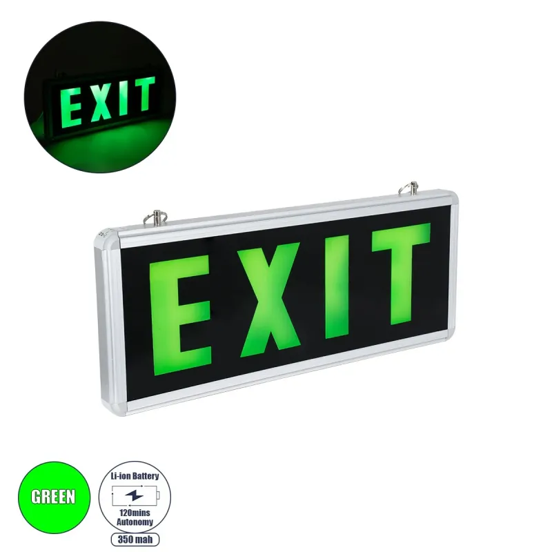 GLOBOSTAR® SENSATI 75663 Διακοσμητικό Φωτιστικό Τοίχου Ένδειξης / Σήμανσης "EXIT" LED 1W 40lm 90° AC 220-240V με Επαναφορτιζόμενη Μπαταρία Li-ion 3.7V 350mAh IP20 Πράσινο - Μαύρο & Πράσινο - Μ35 x Π14 x Υ3.3cm - 2 Χρόνια Εγγύηση GLOBOSTAR® SENSATI 75663 Διακοσμητικό Φωτιστικό Τοίχου Ένδειξης / Σήμανσης "EXIT" LED 1W 40lm 90° AC 220-240V με Επαναφορτιζόμενη Μπαταρία Li-ion 3.7V 350mAh IP20 Πράσινο - Μαύρο & Πράσινο - Μ35 x Π14 x Υ3.3cm - 2 Χρόνια Εγγύηση