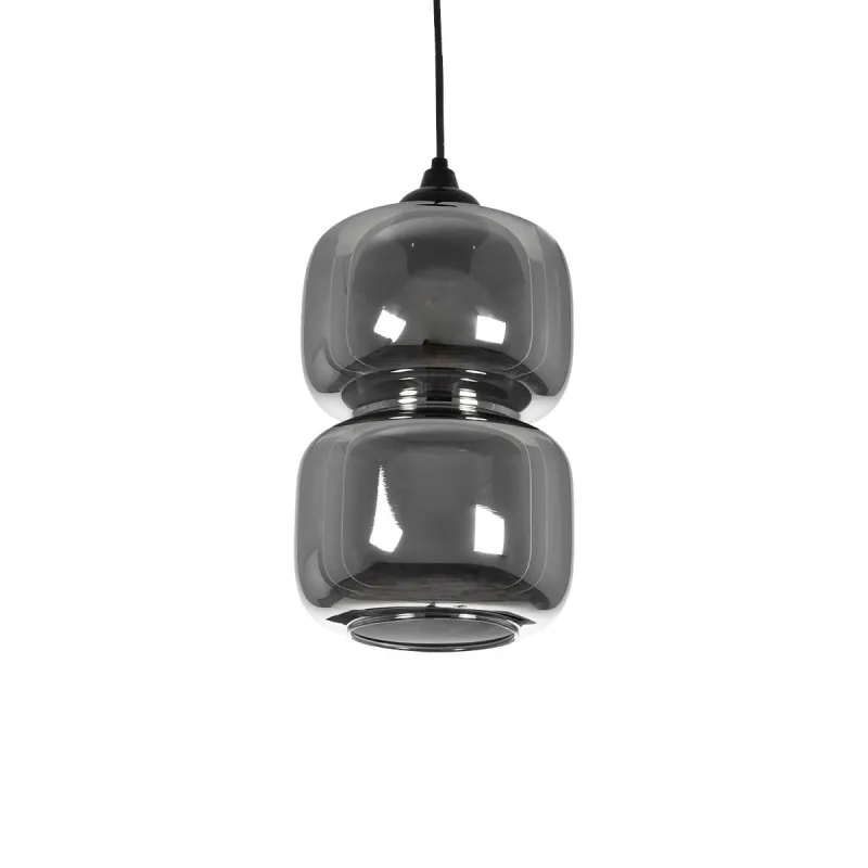 GLOBOSTAR® PIAGE 206-0036 Μοντέρνο Κρεμαστό Φωτιστικό Οροφής με Ντουί 1 x E27 AC 220-240V IP20 - Μαύρο Φιμέ - Μ18 x Π18 x Υ31cm