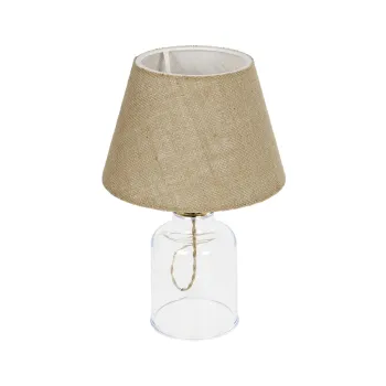 GLOBOSTAR® TRANS 204-0055 Μοντέρνο Επιτραπέζιο Φωτιστικό Πορτατίφ με Ντουί 1 x E27 AC 220-240V IP20 - Διάφανο & Μπεζ - Μ22 x Π22 x Υ34cm GLOBOSTAR® TRANS 204-0055 Μοντέρνο Επιτραπέζιο Φωτιστικό Πορτατίφ με Ντουί 1 x E27 AC 220-240V IP20 - Διάφανο & Μπεζ - Μ22 x Π22 x Υ34cm