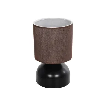 GLOBOSTAR® RUBIK 204-0060 Μοντέρνο Επιτραπέζιο Φωτιστικό Πορτατίφ με Ντουί 1 x E27 AC 220-240V IP20 - Μαύρο & Καφέ - Μ18 x Π18 x Υ30cm