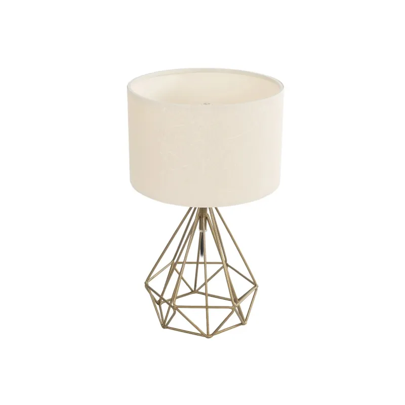 GLOBOSTAR® DIAMOND 204-0084 Μοντέρνο Επιτραπέζιο Φωτιστικό Πορτατίφ με Ντουί 1 x E27 AC 220-240V IP20 - Χρυσό & Μπεζ - Μ24,5 x Π24,5 x Υ40cm