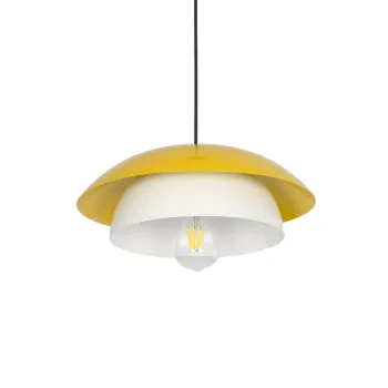 GLOBOSTAR® AURA 204-0118 Μοντέρνο Κρεμαστό Φωτιστικό Οροφής με Ντουί 1 x E27 AC 220-240V IP20 - Κίτρινο & Λευκό - Μ31 x Π31 x Υ27cm GLOBOSTAR® AURA 204-0118 Μοντέρνο Κρεμαστό Φωτιστικό Οροφής με Ντουί 1 x E27 AC 220-240V IP20 - Κίτρινο & Λευκό - Μ31 x Π31 x Υ27cm