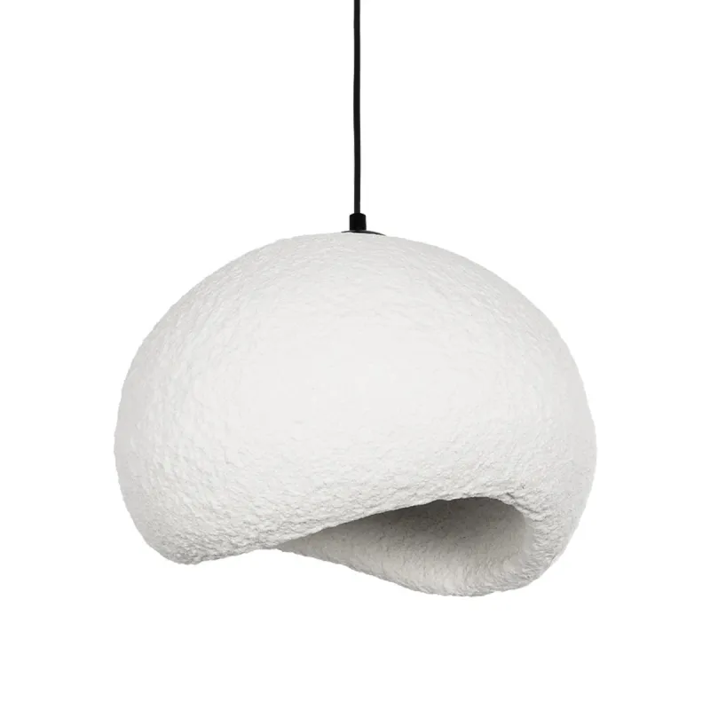 GLOBOSTAR® STONE 204-0176 Μοντέρνο Κρεμαστό Φωτιστικό Οροφής με Ντουί 1 x E27 AC 220-240V IP20 - Λευκό - Μ31.5 x Π35 x Υ26cm