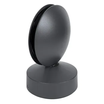 GLOBOSTAR® ZERODA 60597 Μοντέρνο Φωτιστικό Τοίχου - Απλίκα LED 9W 1035lm 3°/360° AC 220-240V Αδιάβροχο IP65 Θερμό Λευκό 2700K - CREE XPE Chip & TÜV SÜD Driver - Γκρι Ανθρακί Ματ - Μ11 x Π10 x Υ16cm - 5 Χρόνια Εγγύηση