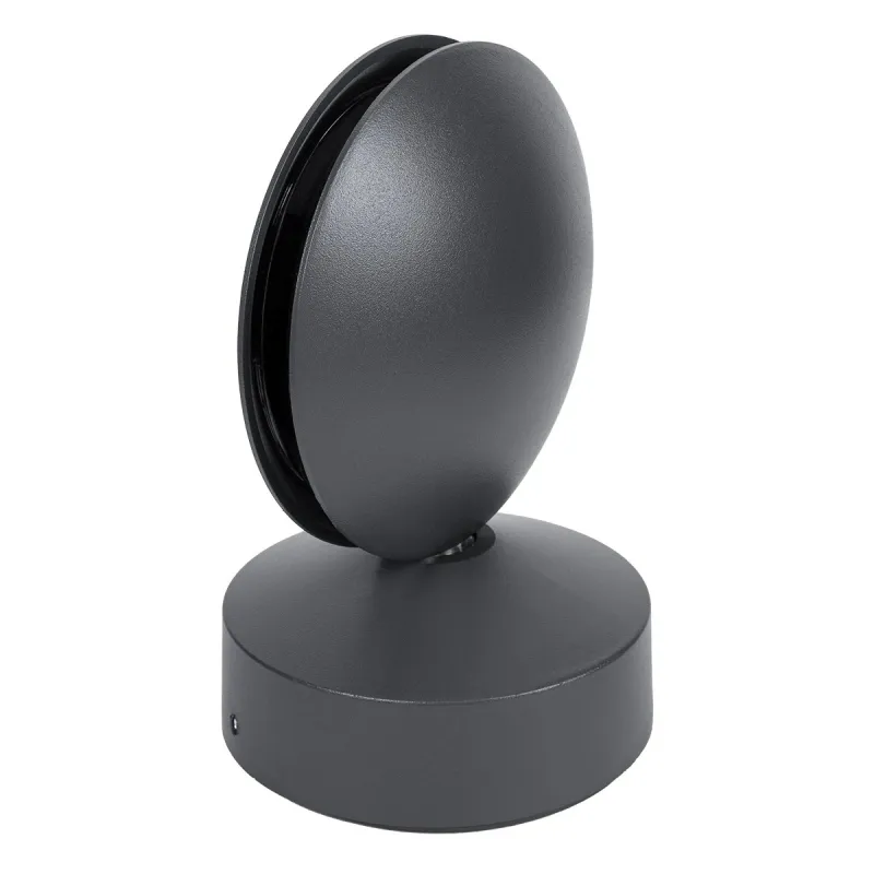 GLOBOSTAR® ZERODA 60597 Μοντέρνο Φωτιστικό Τοίχου - Απλίκα LED 9W 1035lm 3°/360° AC 220-240V Αδιάβροχο IP65 Θερμό Λευκό 2700K - CREE XPE Chip & TÜV SÜD Driver - Γκρι Ανθρακί Ματ - Μ11 x Π10 x Υ16cm - 5 Χρόνια Εγγύηση