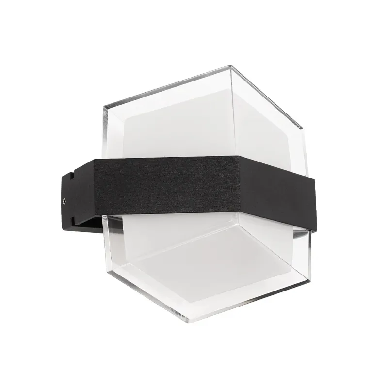 GLOBOSTAR® EMPIRE 60780 Μοντέρνο Φωτιστικό Τοίχου - Απλίκα LED 12W 1260lm 120° AC 220-240V Αδιάβροχο IP65 Φυσικό Λευκό 4500K - Bridgelux SMD Chip & TÜV SÜD Driver - Μαύρο Ματ - Μ18.5 x Π10 x Υ17.5cm - 3 Χρόνια Εγγύηση