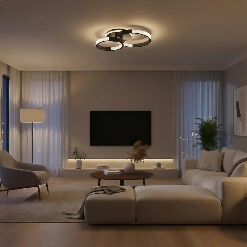 kelvo® DIAMOND KLV-101-0223 Φωτιστικό Οροφής LED 67W 6700lm 360° AC 220-240V IP20 Ρυθμιζόμενο Λευκό CCT με Χειριστήριο από 2700K έως 6000K Dimmable - Lumileds SMD Chip - Μαύρο Ματ - Μ60 x Π40 x Υ14cm - 3 Χρόνια Εγγύηση