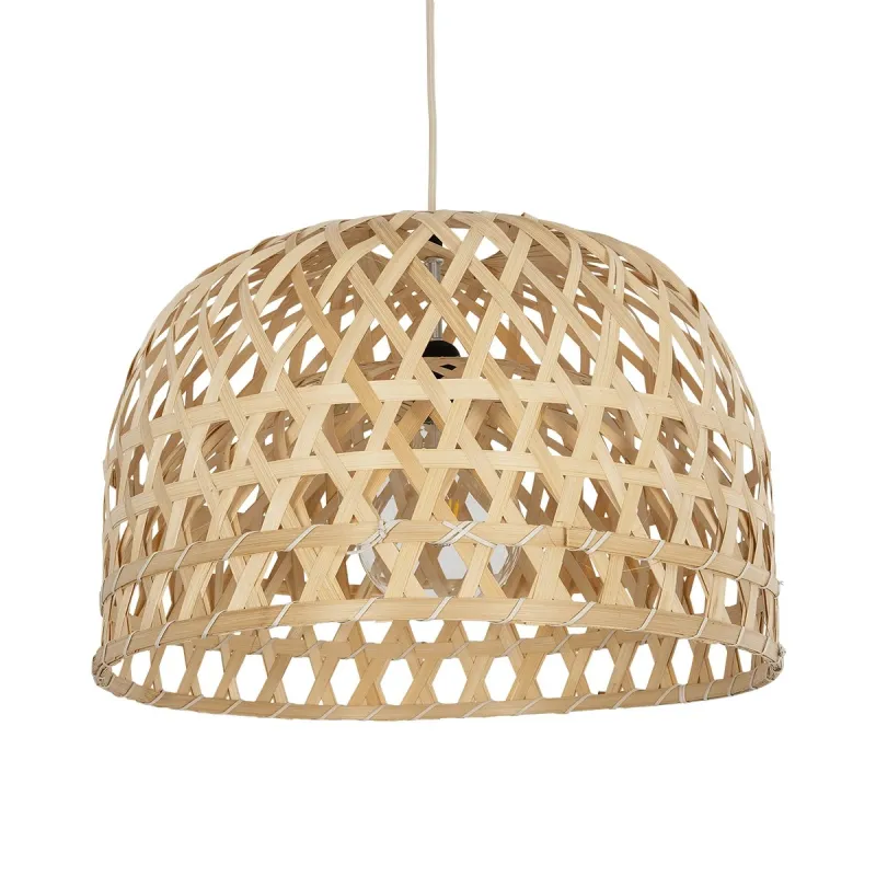 GLOBOSTAR® MANGEA 00716 Boho Κρεμαστό Φωτιστικό Οροφής με Ντουί 1 x E27 AC 220-240V IP20 - Μπεζ - Μ50 x Π50 x Υ34cm