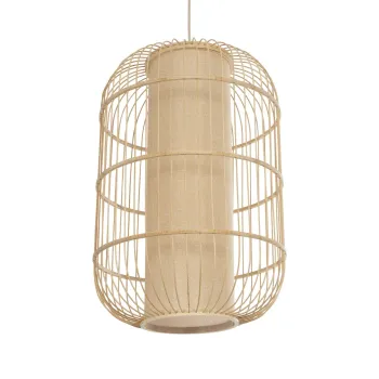 GLOBOSTAR® HIBISCUS 00891 Boho Κρεμαστό Φωτιστικό Οροφής με Ντουί 1 x E27 AC 220-240V IP20 - Μπεζ - Μ40 x Π40 x Υ60cm