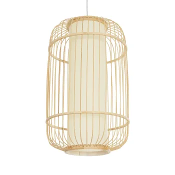 GLOBOSTAR® HIBISCUS 00894 Boho Κρεμαστό Φωτιστικό Οροφής με Ντουί 1 x E27 AC 220-240V IP20 - Μπεζ - Μ30 x Π30 x Υ50cm