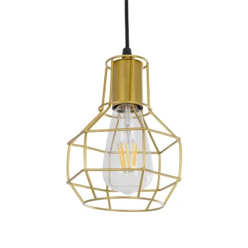GLOBOSTAR® CAGE 00950 Vintage Κρεμαστό Φωτιστικό Οροφής με Ντουί 1 x E27 AC 220-240V IP20 - Χρυσό - Μ15 x Π15 x Y22cm GLOBOSTAR® CAGE 00950 Vintage Κρεμαστό Φωτιστικό Οροφής με Ντουί 1 x E27 AC 220-240V IP20 - Χρυσό - Μ15 x Π15 x Y22cm