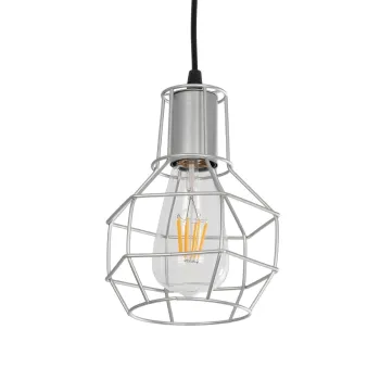 GLOBOSTAR® CAGE 00951 Vintage Κρεμαστό Φωτιστικό Οροφής με Ντουί 1 x E27 AC 220-240V IP20 - Ασημί - Μ15 x Π15 x Y22cm GLOBOSTAR® CAGE 00951 Vintage Κρεμαστό Φωτιστικό Οροφής με Ντουί 1 x E27 AC 220-240V IP20 - Ασημί - Μ15 x Π15 x Y22cm