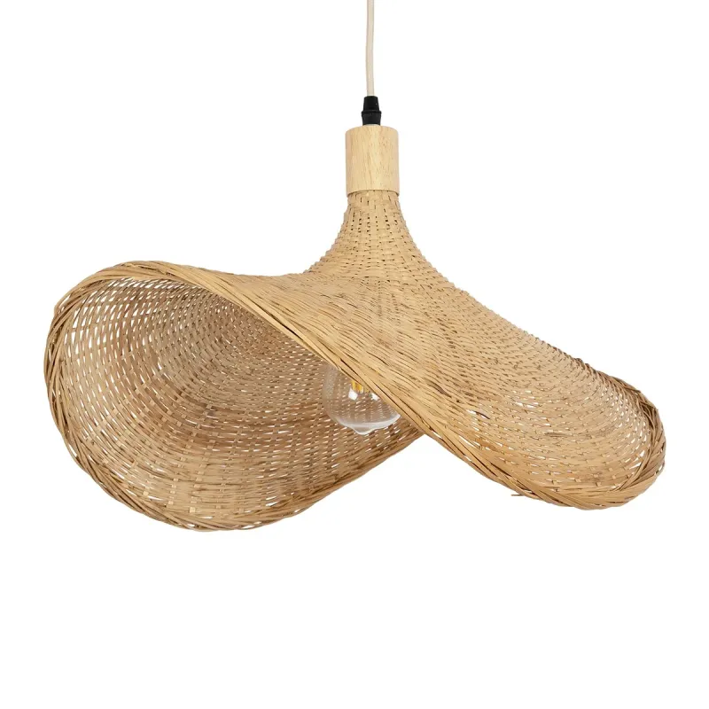 GLOBOSTAR® CUBA 01719 Boho Κρεμαστό Φωτιστικό Οροφής με Ντουί 1 x E27 AC 220-240V IP20 - Μπεζ - Μ53 x Π53 x Υ30cm