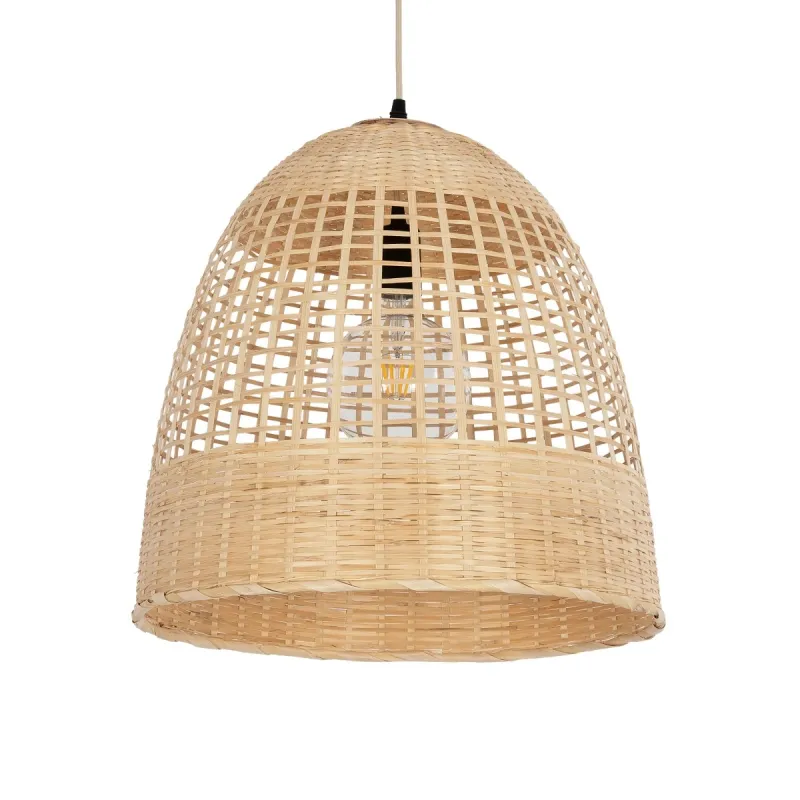 GLOBOSTAR® BORA-BORA 01735 Boho Κρεμαστό Φωτιστικό Οροφής με Ντουί 1 x E27 AC 220-240V IP20 - Μπεζ - Μ42 x Π42 x Υ44cm