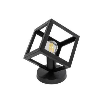 GLOBOSTAR® DISE 203-0272 Μοντέρνο Επιτραπέζιο Φωτιστικό Πορτατίφ με Ντουί 1 x E27 AC 220-240V IP20 - Μαύρο - Μ28 x Π28 x Υ29cm