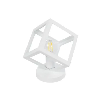 GLOBOSTAR® DISE 203-0273 Μοντέρνο Επιτραπέζιο Φωτιστικό Πορτατίφ με Ντουί 1 x E27 AC 220-240V IP20 - Λευκό - Μ28 x Π28 x Υ29cm