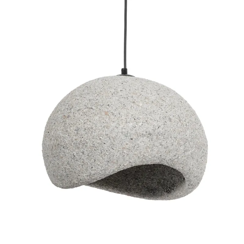 GLOBOSTAR® STONE 204-0123 Μοντέρνο Κρεμαστό Φωτιστικό Οροφής με Ντουί 1 x E27 AC 220-240V IP20 - Γκρι- Μ35 x Π31 x Υ26cm