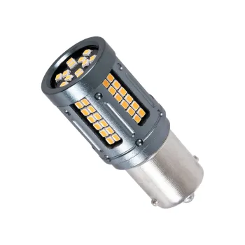 GloboStar® 1156 - BA15S - P21W 81271 Λάμπα Αυτοκινήτου & Φορτηγού LED  3rd Generation Can-Bus Extreme Truck Series 84xSMD3030 9.6W 1152lm 360° DC 24-36V IP20 Φ2 x Υ5cm Πορτοκαλί