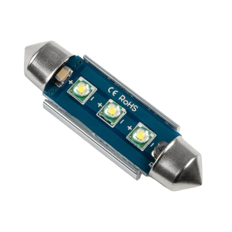 GloboStar® C5W 81327 Λάμπα Αυτοκίνητου 42mm FESTOON  3rd Generation Can-Bus Extreme Series LED 3 CREE XBD 2.05W 260lm 120° DC 12V IP20 Ψυχρό Λευκό 6000K