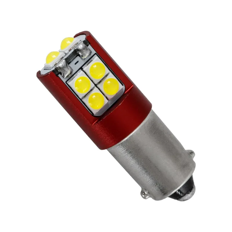 GloboStar® 81464 Λάμπα Αυτοκινήτου LED BA9s - T4W 3rd Generation Can-Bus Extreme Truck Series 10xSMD3535 2.2W 406lm 360° DC 10-45V IP20 Φ1.1 x Υ3.2cm Ψυχρό Λευκό 6000K