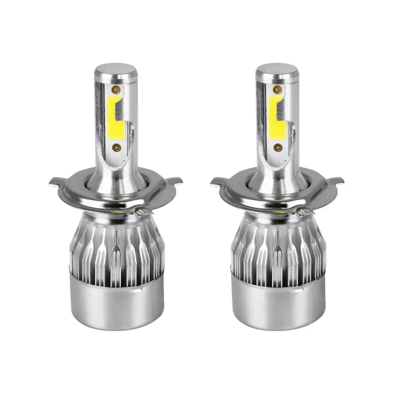 GLOBOSTAR® LEDKITC6 82002 Λάμπα H4 LED 24W/48W 3600lm/7200lm 360° DC 12-24V Αδιάβροχο IP65 Ψυχρό Λευκό 6000K - CREE COB Chip - Μ3.5 x Π3.5 x Υ9.5cm - Πακέτο 2 Τεμαχίων - 1 Χρόνο Εγγύηση