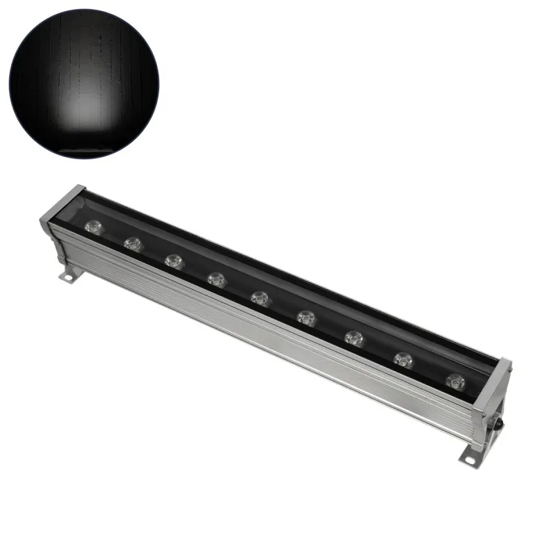 GLOBOSTAR® WASHERDAIA L-115502 Μπάρα Φωτισμού Wall Washer LED 9W 900lm 30° AC 220-240V Αδιάβροχο IP65 Ψυχρό Λευκό 6000K - Bridgelux SMD Chip - Ασημί - Μ52 x Π6.6 x Υ9.5cm - 3 Χρόνια Εγγύηση