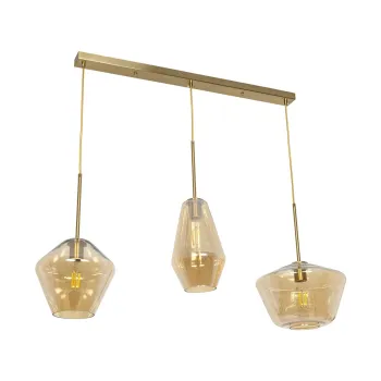 GLOBOSTAR® AMARIS 00977 Μοντέρνο Κρεμαστό Φωτιστικό Οροφής με Ντουί 3 x E27 AC 220-240V IP20 - Χρυσό & Μελί - Μ75 x Π30 x Υ30cm GLOBOSTAR® AMARIS 00977 Μοντέρνο Κρεμαστό Φωτιστικό Οροφής με Ντουί 3 x E27 AC 220-240V IP20 - Χρυσό & Μελί - Μ75 x Π30 x Υ30cm