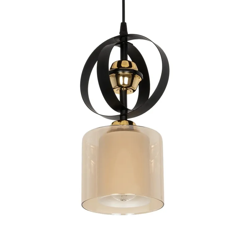 GLOBOSTAR® ZENIA 201-0134 Vintage Κρεμαστό Φωτιστικό Οροφής με Ντουί 1 x E27 AC 220-240V IP20 - Μαύρο - Μ16 x Π16 x Υ70cm