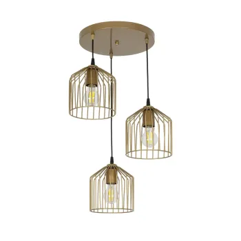 GLOBOSTAR® FLIXIO 201-0138 Vintage Κρεμαστό Φωτιστικό Οροφής με Ντουί 3 x E27 AC 220-240V IP20 - Χρυσό - Μ30 x Π30 x Υ70cm GLOBOSTAR® FLIXIO 201-0138 Vintage Κρεμαστό Φωτιστικό Οροφής με Ντουί 3 x E27 AC 220-240V IP20 - Χρυσό - Μ30 x Π30 x Υ70cm