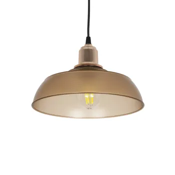 GLOBOSTAR® LOAN 203-0285 Μοντέρνο Κρεμαστό Φωτιστικό Οροφής με Ντουί 1 x E27 AC 220-240V IP20 - Καφέ & Μπρονζέ - Μ25.5 x Π25.5 x Υ17cm