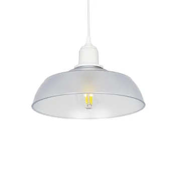 GLOBOSTAR® LOAN 203-0286 Μοντέρνο Κρεμαστό Φωτιστικό Οροφής με Ντουί 1 x E27 AC 220-240V IP20 - Λευκό Δίαφανο - Μ25.5 x Π25.5 x Υ17cm