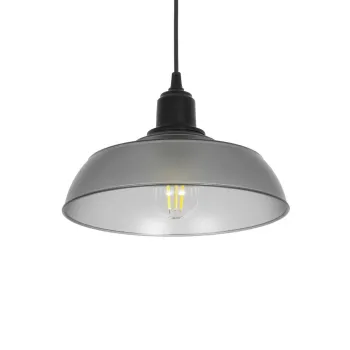 GLOBOSTAR® LOAN 203-0287 Μοντέρνο Κρεμαστό Φωτιστικό Οροφής με Ντουί 1 x E27 AC 220-240V IP20 - Γκρι Δίαφανο - Μ25.5 x Π25.5 x Υ17cm